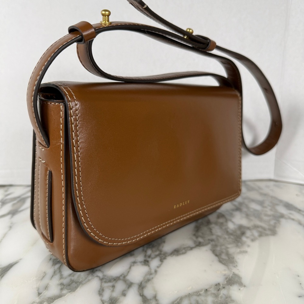 Radford London Pocket Street Small Brown Leather Flapover Cross Body - 113087